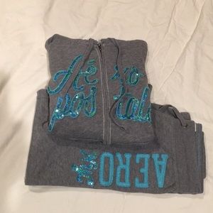 Aeropostale sweats and zipper jacket sz med